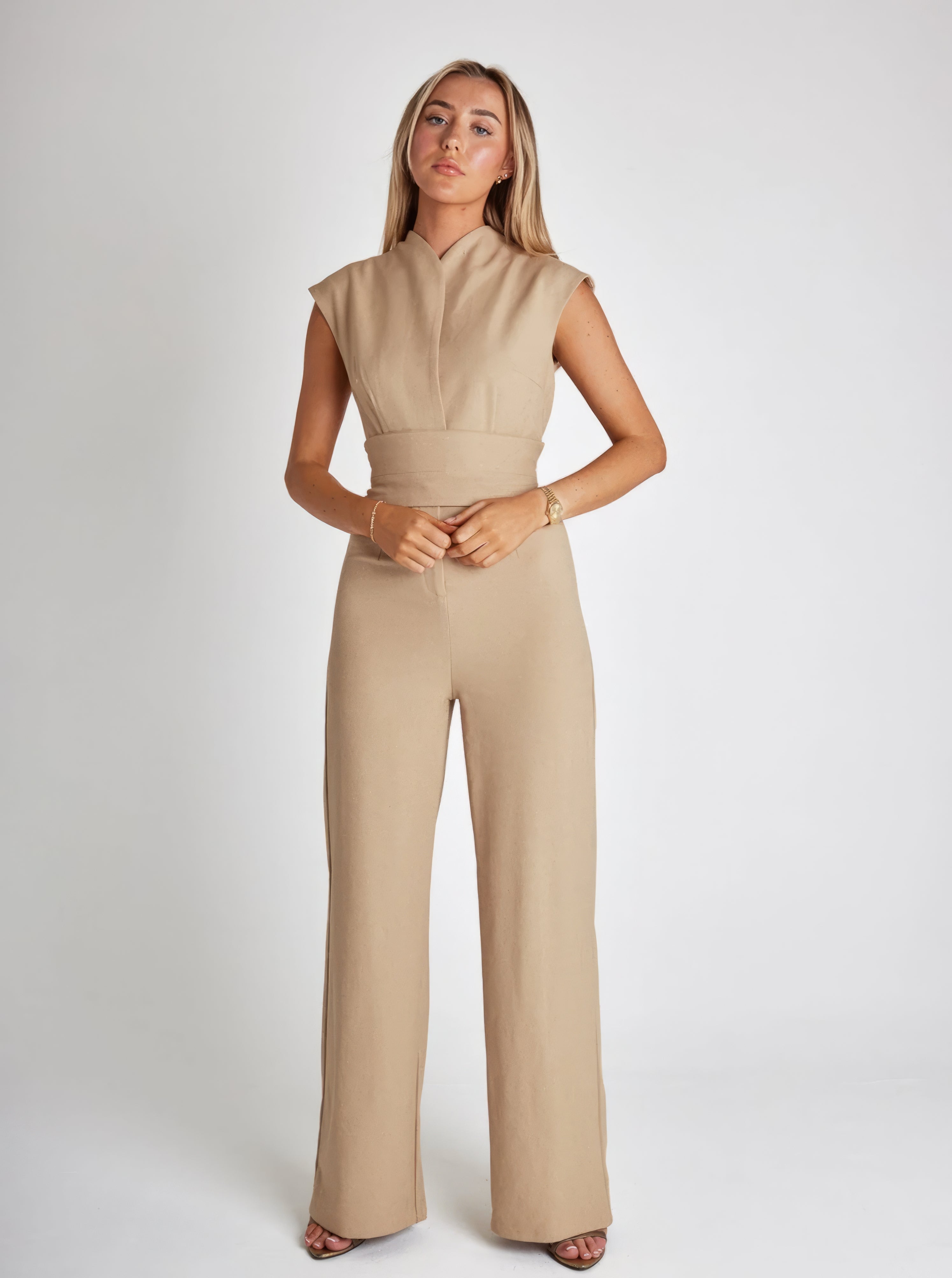 Lucille™ | mouwloze Jumpsuit met riem